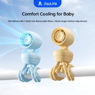 JisuLife Stroller Fan 4 Clip Fan  LED Display Portable Rechargeable Mini with Night Light Outdoor De