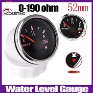 【1 or 2pcs】52mm 0-190ohm Auto Car Water Level Gauge / Fuel Level Gauges with Red Backlight Fuel Leve