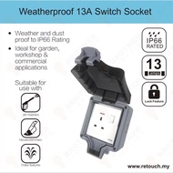 [SIRIM] Retouch / Imitos Weatherproof Cover / Waterproof Cover IP66 With 13A Socket Neon Ultra Rimle