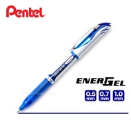 ปากกาเจล Pentel แบบฝาปลอก ขนาด 0.5 / 0.7 / 1.0 มม. หมึกสีน้ำเงิน รุ่น BL55,57,60-C ปากกาเจลปลอกโลหะ 