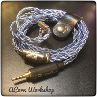 Blue River 8絞單晶銅鍍銀 耳機線 可 訂製 mmcx cm 2pin a2dc 等 插針3.5 2.5 4.4 6.35 Rca xlr 升級線 lightning Type-C 等 插頭