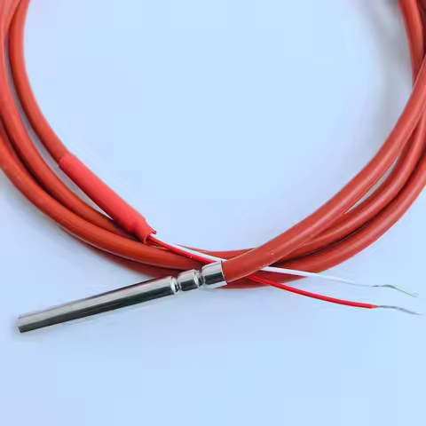 4X 2 Wire PT1000 Temperature Sensor Thermistor Silicone Gel Coated 1.5Meters Probe 45Mm X 5Mm -50-18