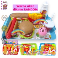 Kids Toys HOTDOG BURGER ICE CREAM - Cooking Toys SWEET SHOP FAST FOOD HOTDOG BURGER Fries[LF50]