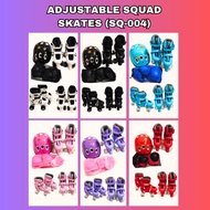 SQ-004 Adjustable QUAD Skate Shoes with Helmet & Protective Gear Roller Skate Shoes for Kids