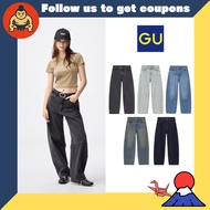 GU Barrel-Leg Jeans (Standard Length: 71.0–75.0 cm) [Imported from Japan] Available in 5 colors / Si