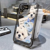 เคสไอโฟน สําหรับ iPhone 11 13 14 12 Pro Max 7 8 SE Plus XR X XS โปร่งใส เคส น่ารัก เคสโทรศัพท์ ลูกสุนัข Case สุนัข เคสโทรศัพท์มือถือ