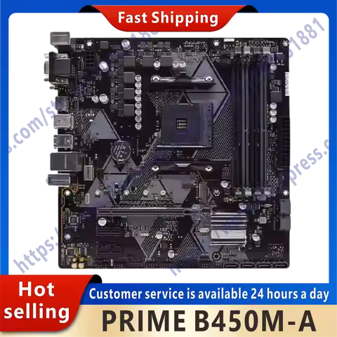Used Socket AM4 PRIME B450M-A motherboard DDR4 Ryzen 5 3600 CPU 128GB AMD B450 PCI-E 3.0 1xM.2 1 × S