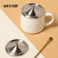 WAY2TOP 2pcs Cup Caps for Tea/Coffee/Milk Cup with Convex Handle Dust Free Sealing Lid