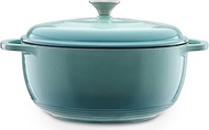 Mercer Culinary Enameled Cast Iron Round Dutch Oven, 6 qt., Aqua