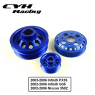 Aluminum Light-Weight Crank shaft Pulley For VQ35DE Nissan Z33 350Z V35 02-06，Infiniti G35 FX35 03-0