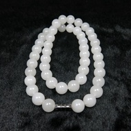 Xinjiang Hetian Jade Necklace White Jade Necklace Kunlun Jade Bead Necklace Sheep Fat Jade Grade 10m