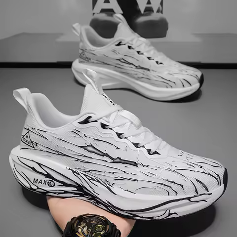 Unisex Running Shoes for Men Women New Thick Sole Cosy Marathon Training Jogging Shoes Fashion Lace 