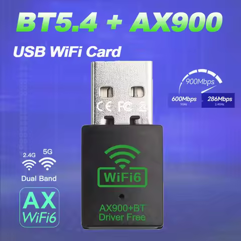 USB Wifi 6 AX900 Bluetooth 5.4 Adapter Mini USB Dongle Network Card 2.4GHz/5Ghz WiFi Lan Adapter For