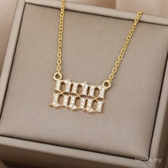 Hot Sale Zircon Angel Number Necklace No. 111-999 Stainless Steel Chain Number Pendant Jewelry