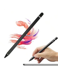 黑色平板主動式手寫筆,快速充電,電容筆,通用,細尖,高精度,無延遲,繪圖和書寫,兼容 Ipad/apple/華為/小米/android