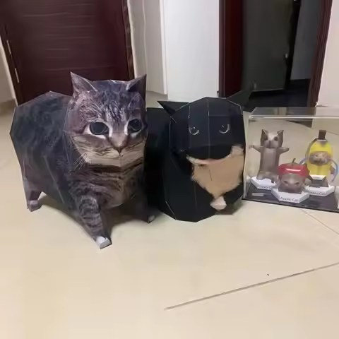 Maxwell Cat Kitten Stereo Origami Handmade DIY Oiiao Cat Paper Model Wondering Kitten Large Huh Cat 