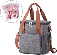 Lunch Bag Cooler Backpack Insulated Soft-Sided Cooling Bag Outdoor Picnic Bag Portable Leakproof with Reusable Ice Pack forAdults/Men/Women/Kids forWork/School/Picnic/BBQ/Camping (Color : Grey)