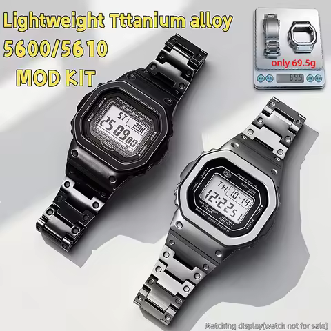 5600 5610 Mod Kit Titanium Alloy Sandblasted Case+Strap For Casio DW-5600 GWX5600 GWB5600 GW-M5610 U