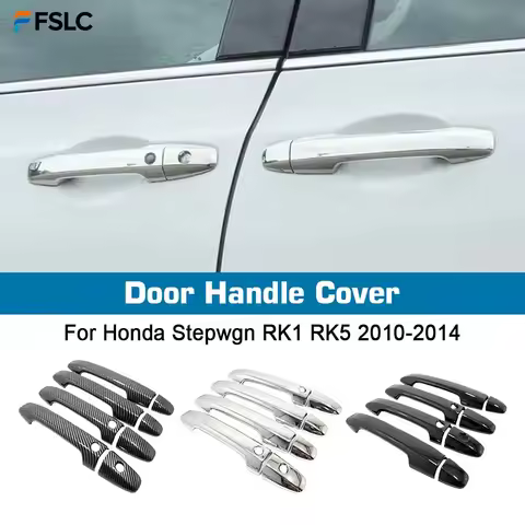 ⭐Genuine⭐ Door Handle Frame Cover For Honda Stepwgn RK1 RK5 2010-2014 Carbon Chrome Black Car Door K