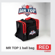 Mr Top Bowling Bag - 1 Ball Tote Blue/Red - Bowling Accessories