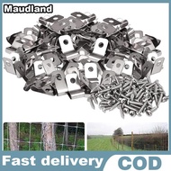 Maudland 100Pcs Aluminum Fence Clamps Metal Livestock Fence Clips Garden Farm Fence Attachment Clamp