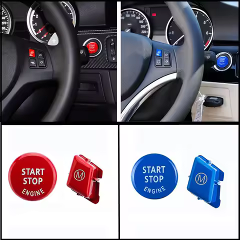 Steering Wheel M Button Engine Start Stop Switch Button Replace Cover For BMW 1 Series E81 E82 E87 E
