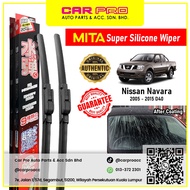 Nissan Navara 2005 - 2015 D40 1 Pair MITA SILICONE COATING Aero Front Wiper Blade TWIN Set 24'' & 19