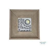 ZENTANGLE ART WHITE SQUARE PAPER TILE WITH WOOD FRAME