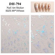 Butterfly Nail Sticker 3D white black Hollow Butterfly Nail art Sticker Nail decoration Jewelry