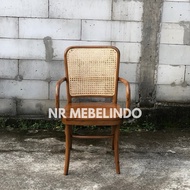 Retro Rattan Cafe Chair Rattan Dining Chair Rattan Restaurant Chair Minimalist Teak Rattan Cafe Chai