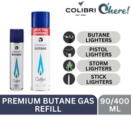 Colibri Premium Butane Gas Refill For Lighters, Butane Torch Replacement Canisters 90/400ml