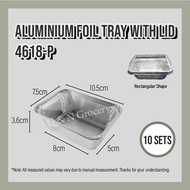 4618-P Aluminium Foil Tray with Lid 【10 sets ±】My Chef Foil Tray - Rectangle / Rectangular Shape