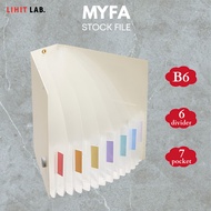 LIHIT LAB Myfa Stock File - 6 Dividers 7 Pockets B6 Milky White F3350-0
