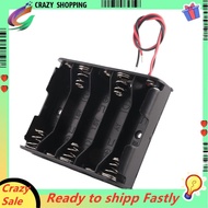 5 x 1.5V AA Battery Slot Holder Case Box Wire Black