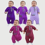 QALISH Baju Melayu Rompers (Purple Colour), Baju Aqiqah, Baju Melayu Baby, Baju Baby, MyComel