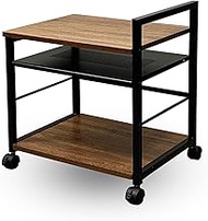 PJC-7001-WD2 Printer Wagon, Desk Wagon, Wood Grain (Width x Depth x Height) 19.1 x 14.6 x 21.1 inche