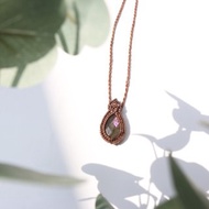 紫光切割拉長石蠟線編織項鍊