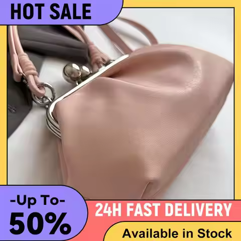 Women PU Leather Kiss Lock Crossbody Bags with Adjustable Strap Hobo Wallet 9.45inch Handbags for Tr