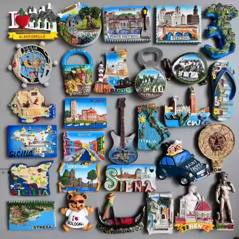 Italy Fridge Magnets SICILIA Alberobello Murano Burano Firenze Bologna Venice Siena Roma Taormina De