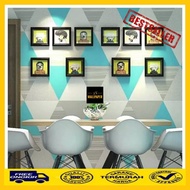 Triangle Wall Wallpaper 3D Wall Sticker Wallpaper 3D Blue Triangle Wallpaper