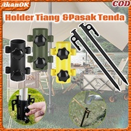 TENDA Adjustable Pole Holder + Carbon Steel Tent Peg - Professional Stabilization Equipment Set for 