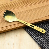 【美國 Vargo】 Titanium Spork 經典純鈦湯叉 黃色 #T210