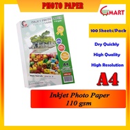 Inkjet / Ink-jet Paper A4 110gsm Photo Quality (100 sheets)