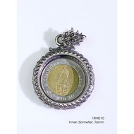 1RND10Whitebrass round amulet casing Whitebras Pendant Frame Shape Inner Size 26mm
