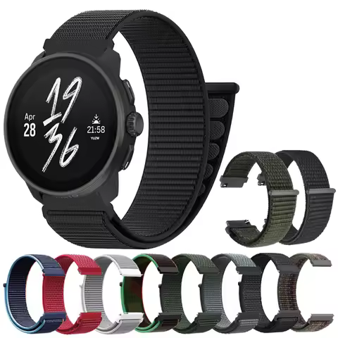 20 22mm Nylon Loop Strap for Suunto 9 5 PEAK PRO/RACE S/OCEAN/VERTICAL/SUUNTO3 Smart WatchBand Repla
