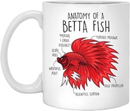 GreenStar Gifts Betta Fish Coffee Mug, Cute Siamese Fighting Fish Gift, Pet Betta Lover, Funny Beta