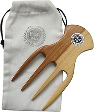 Plai Na Natural Wood Comb Big Wide Tooth Wooden Afro Pick Handmade for 2c-3a Hair Thick Wet and Curl