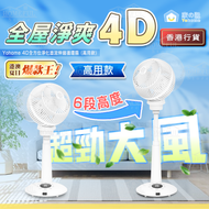 Yohome 家の逸 HTS-F186F 4D全方位淨化直流伸縮循環扇(高用款) 白色 直流變頻電機，三片螺旋式扇葉造就強勁強大風力，氣流集中遠距離送風
