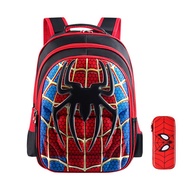 2 in 1 Set 3D Spiderman Elementary School Bag Backpack Burden-Reducing Waterproof Wear-Resistant Dirt-Resistant Basic Style School Season