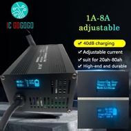 48V 58.4V 72V 60V 67.2V 84V 87.6V Li-ion LiPo Lifepo4 Lithium Battery Charger Curren Adjust 8A 5A Fa